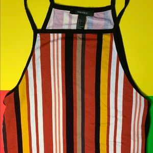 Striped cropped halter top